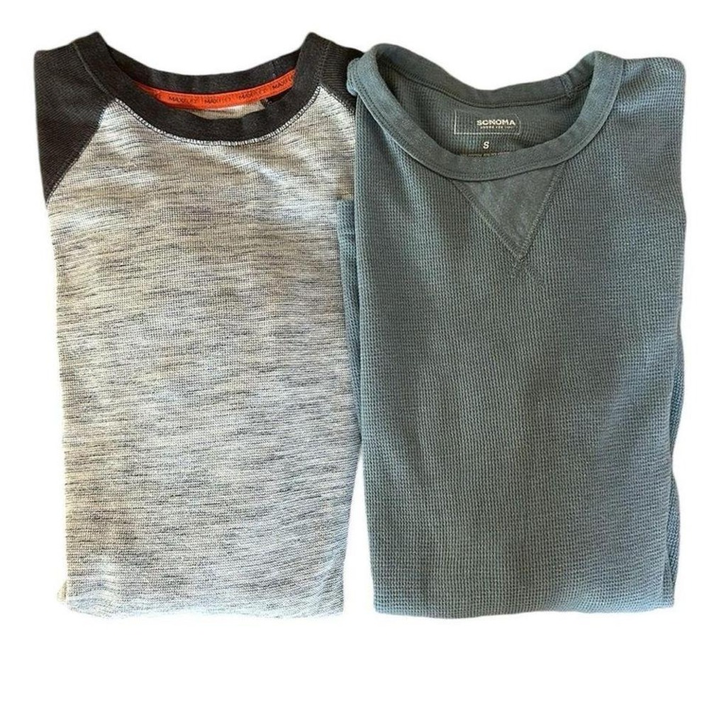 Men's bundle of 2 thermal waffle long sleeve shirts Small Urban Pipeline casual